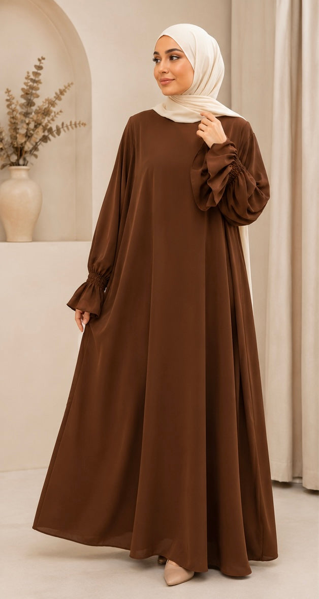 Abaya Hafsa Marron foncé