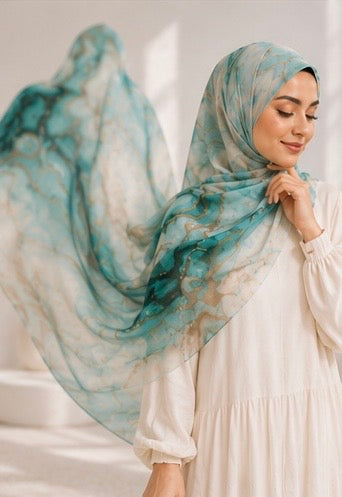 Marble Hijab verde