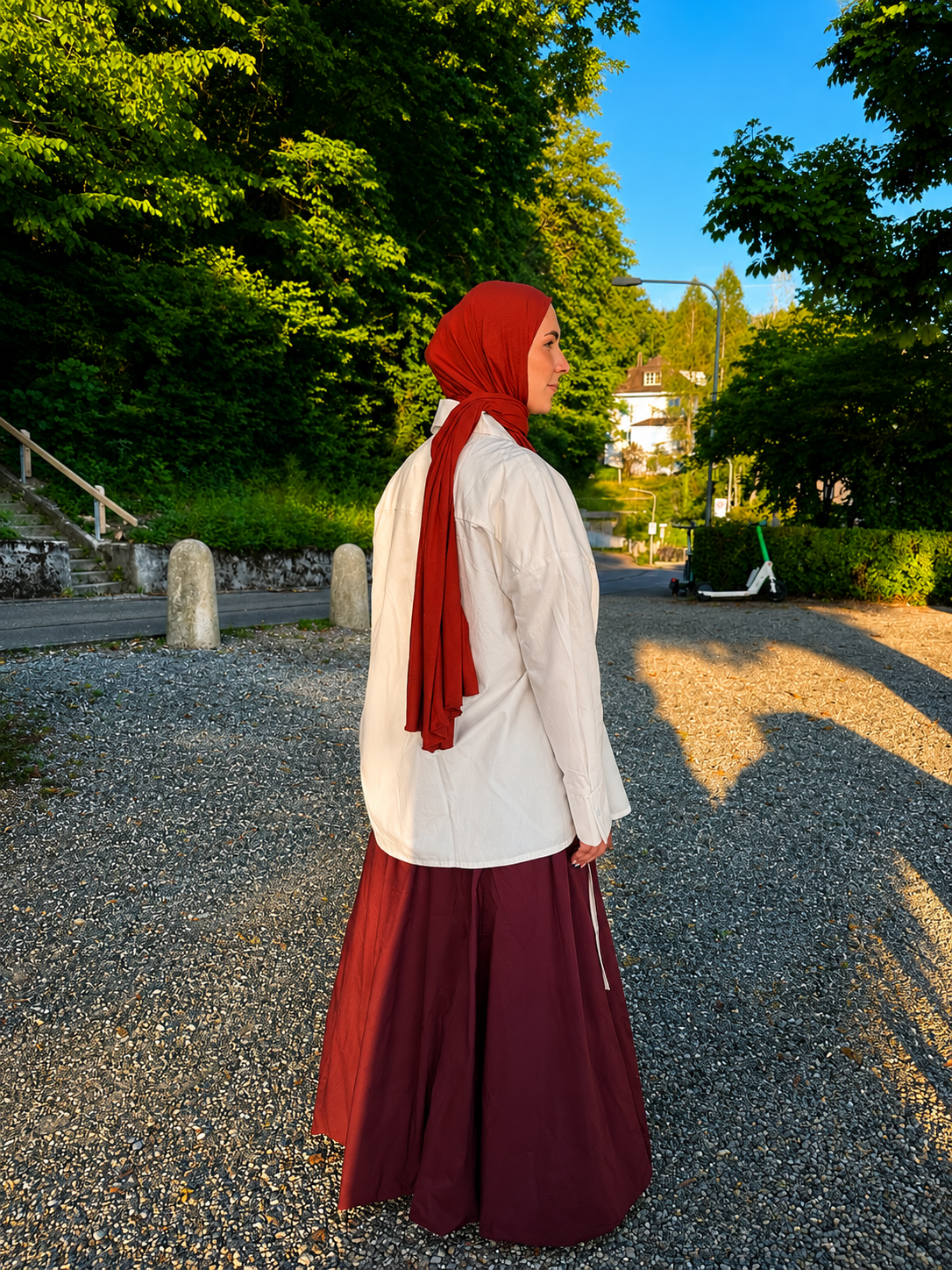Asymmetrische Wickelbluse aus Baumwolle