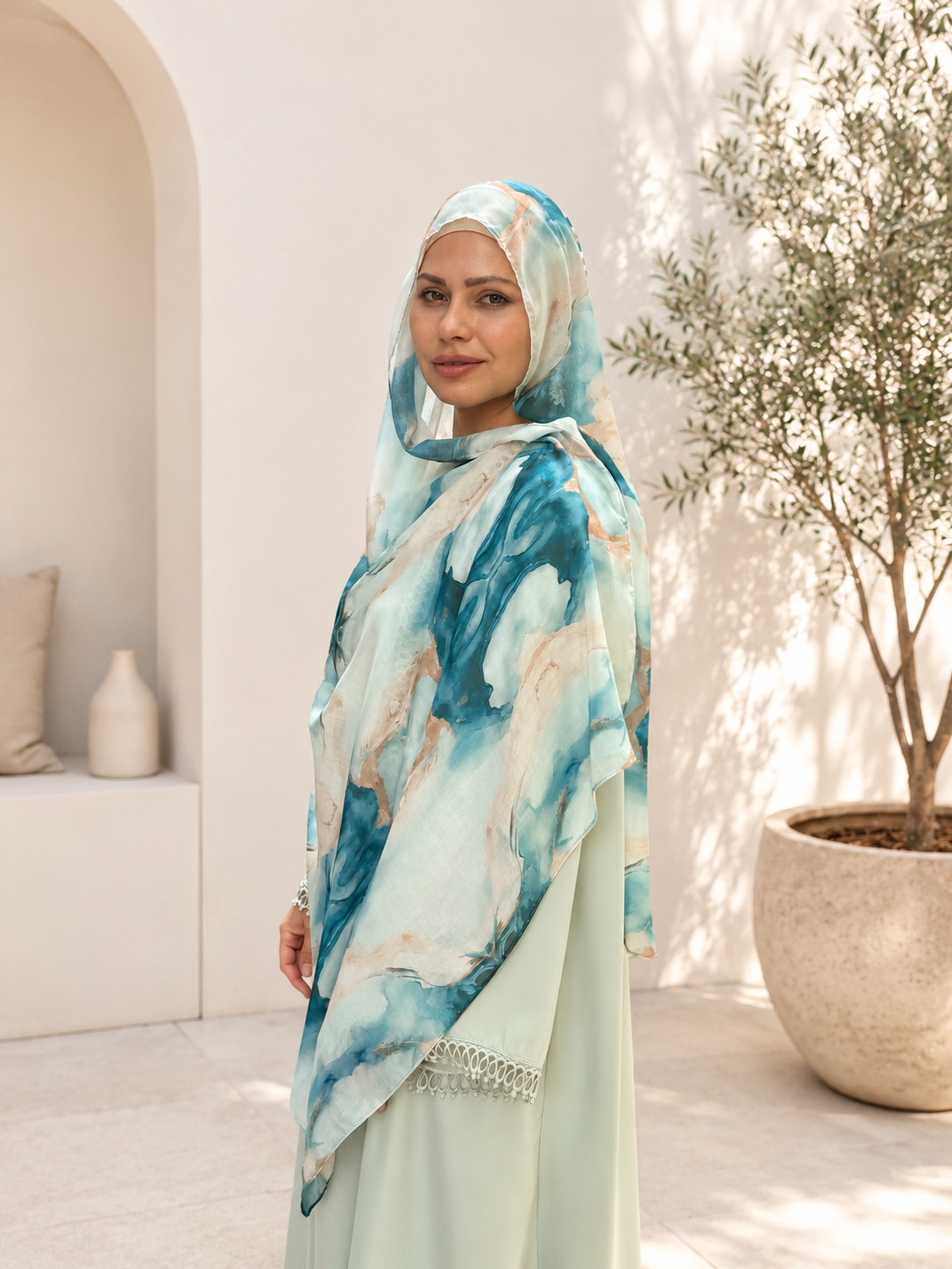 Marble Hijab verde