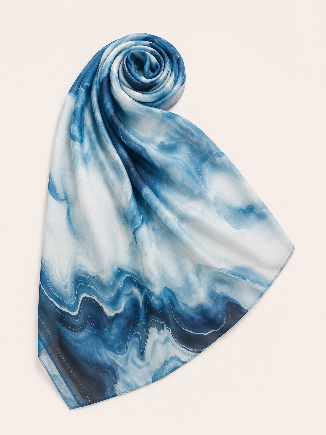 Marble Hijab blu