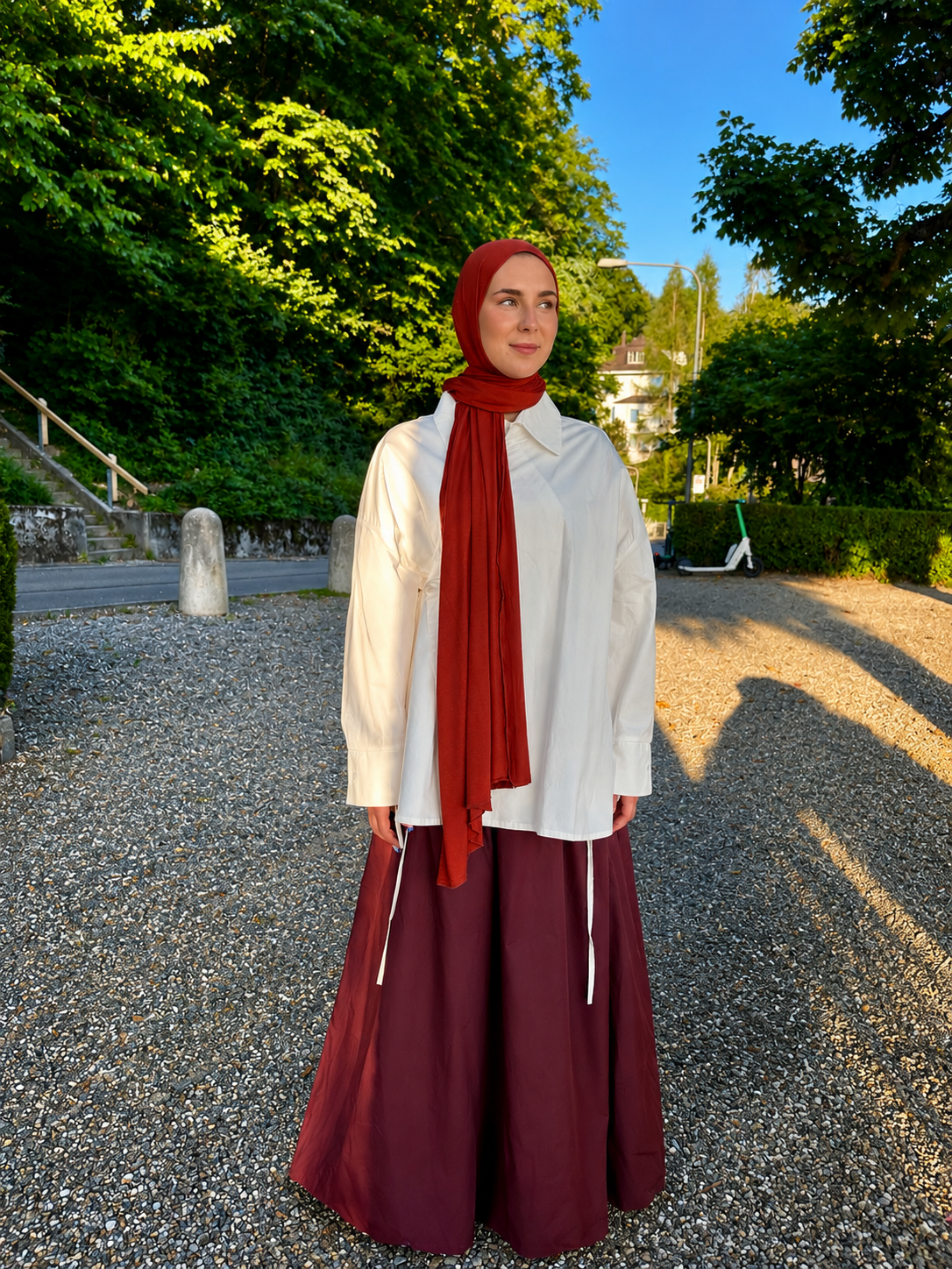 Asymmetrische Wickelbluse aus Baumwolle