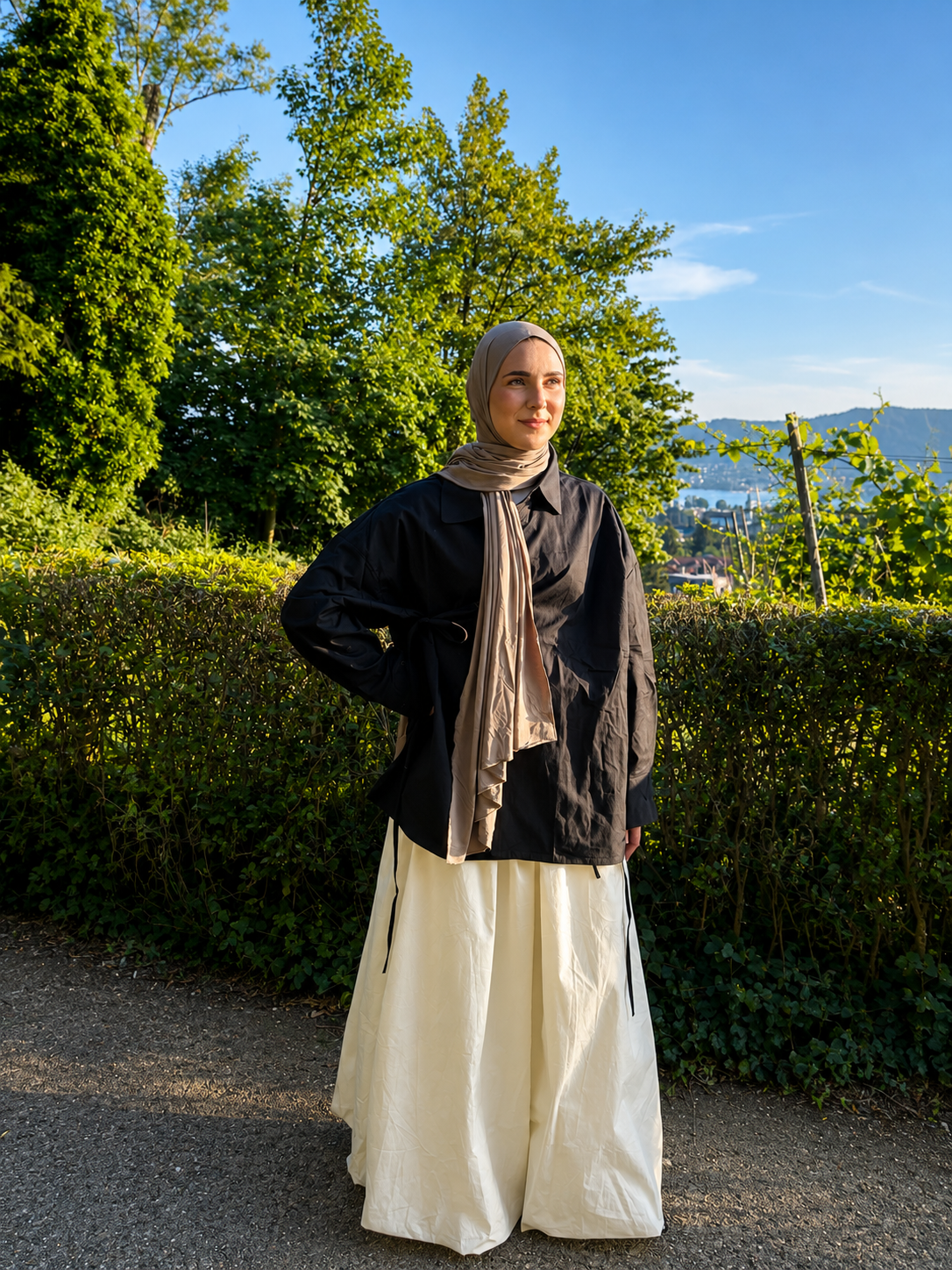 Asymmetrische Wickelbluse aus Baumwolle