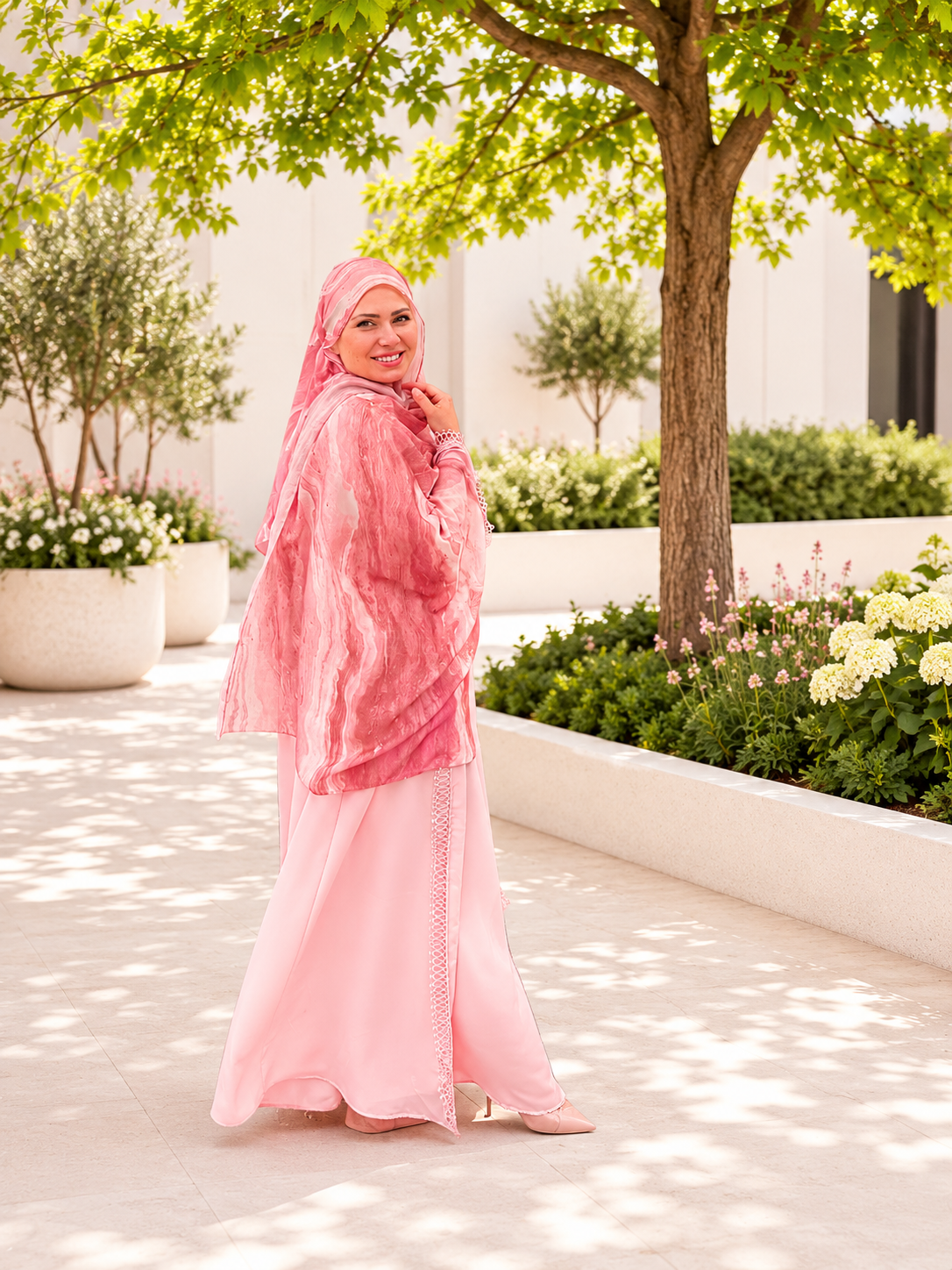 Marble Hijab rosso
