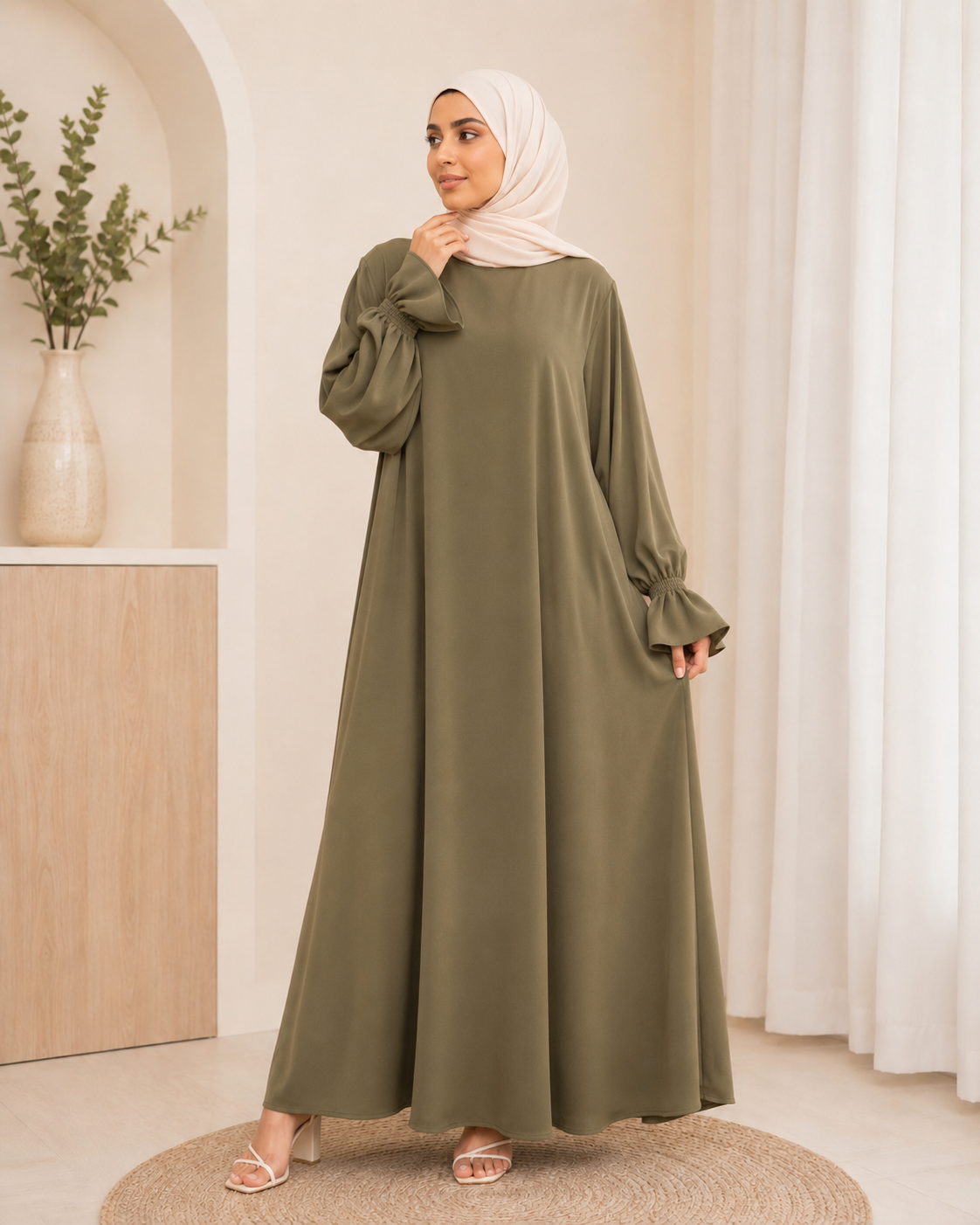 Abaya Hafsa Kaki